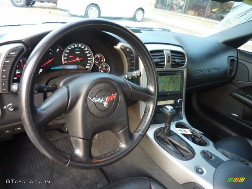 2005 Chevrolet Corvette Coupe Ebony Steering Wheel Photo #54380742