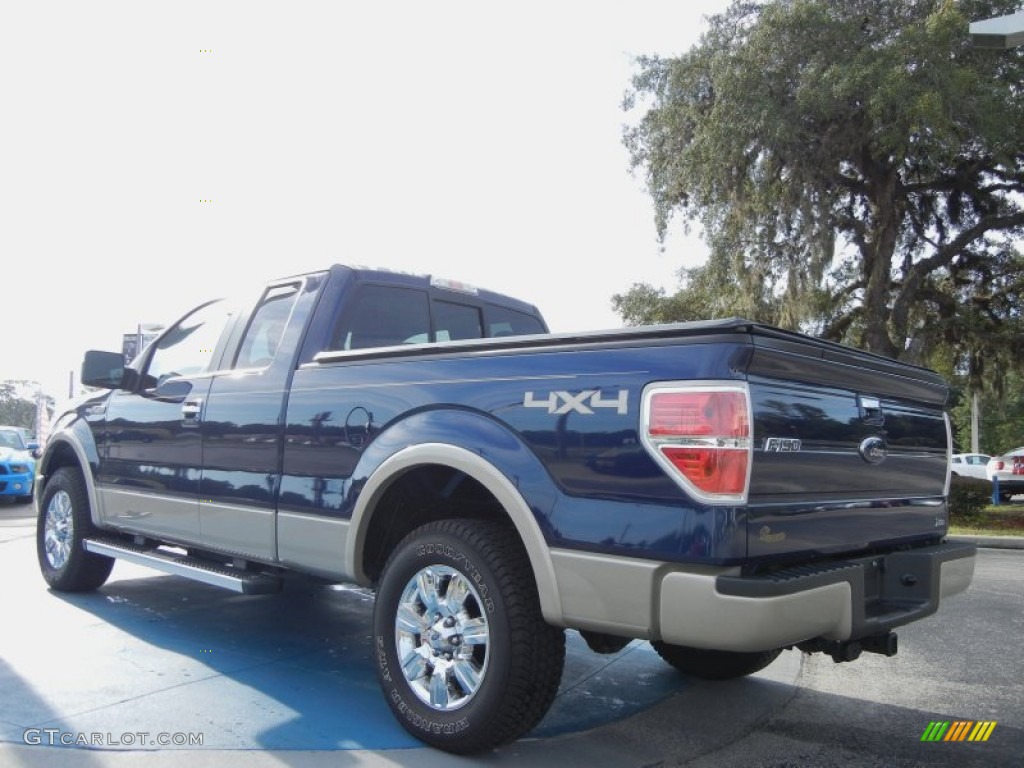 2010 F150 Lariat SuperCab 4x4 - Dark Blue Pearl Metallic / Black photo #3