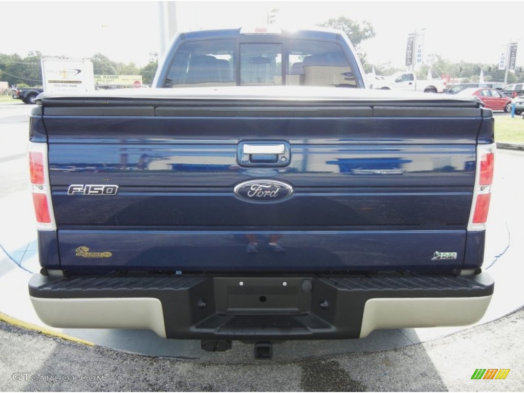 2010 F150 Lariat SuperCab 4x4 - Dark Blue Pearl Metallic / Black photo #4