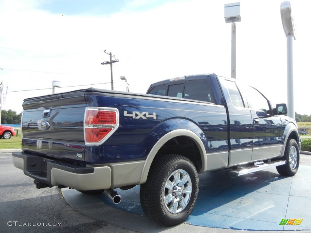 2010 F150 Lariat SuperCab 4x4 - Dark Blue Pearl Metallic / Black photo #5