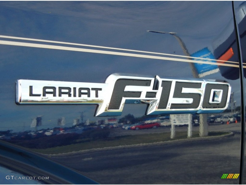 2010 F150 Lariat SuperCab 4x4 - Dark Blue Pearl Metallic / Black photo #9
