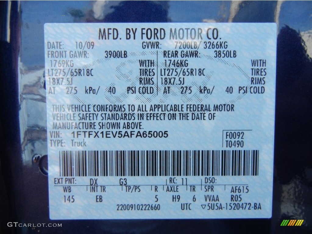 2010 F150 Lariat SuperCab 4x4 - Dark Blue Pearl Metallic / Black photo #33