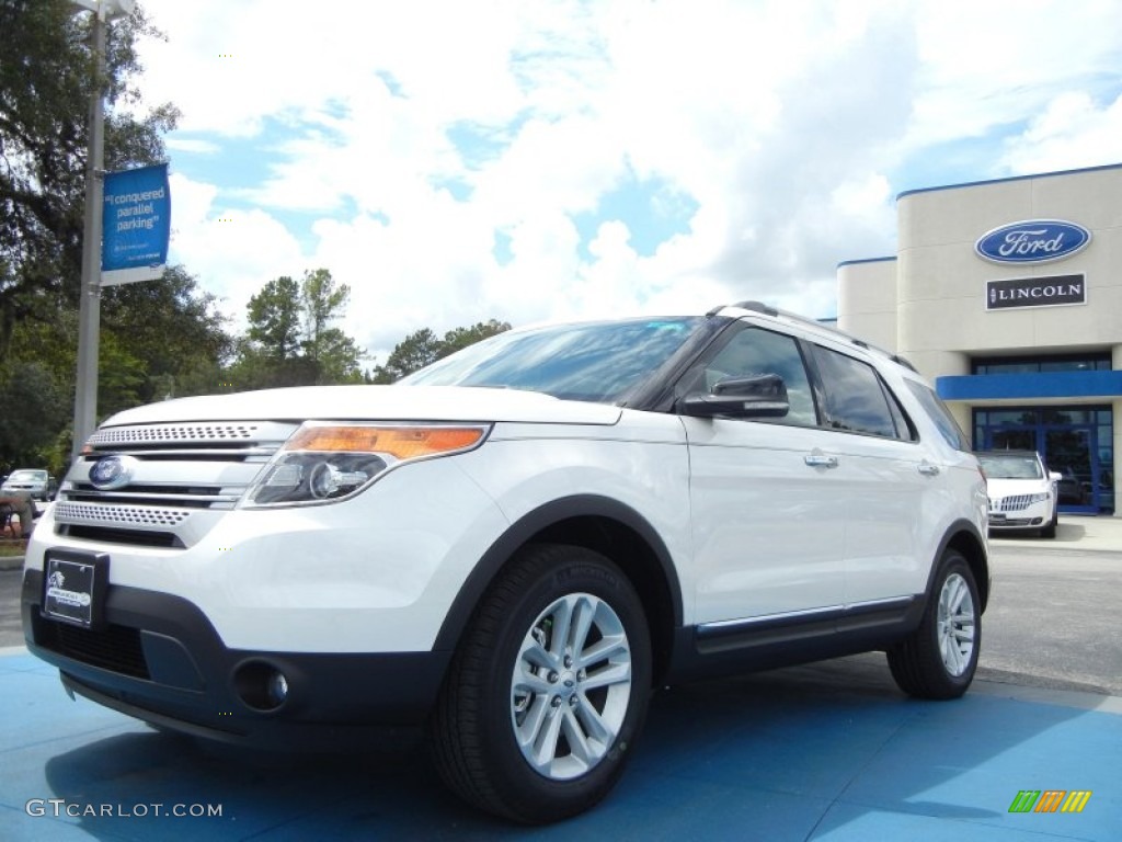 2012 Explorer XLT EcoBoost - White Platinum Tri-Coat / Medium Light Stone photo #1