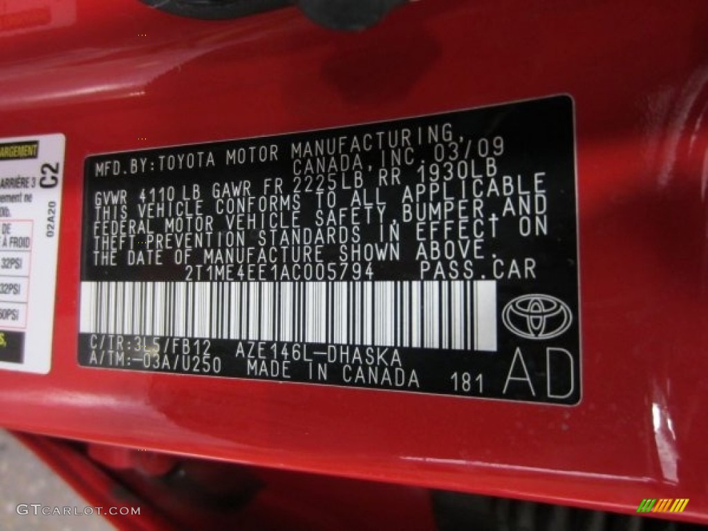 2010 Matrix Color Code 3L5 for Radiant Red Photo #54382795