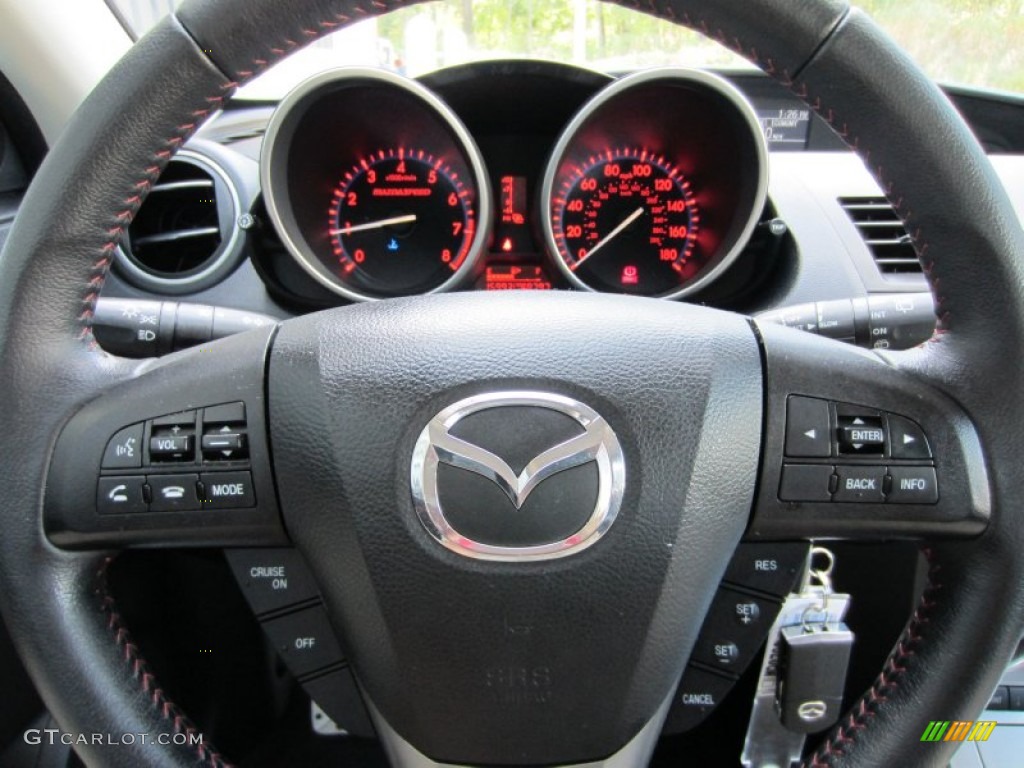 2011 Mazda MAZDA3 MAZDASPEED3 Black Steering Wheel Photo #54383788