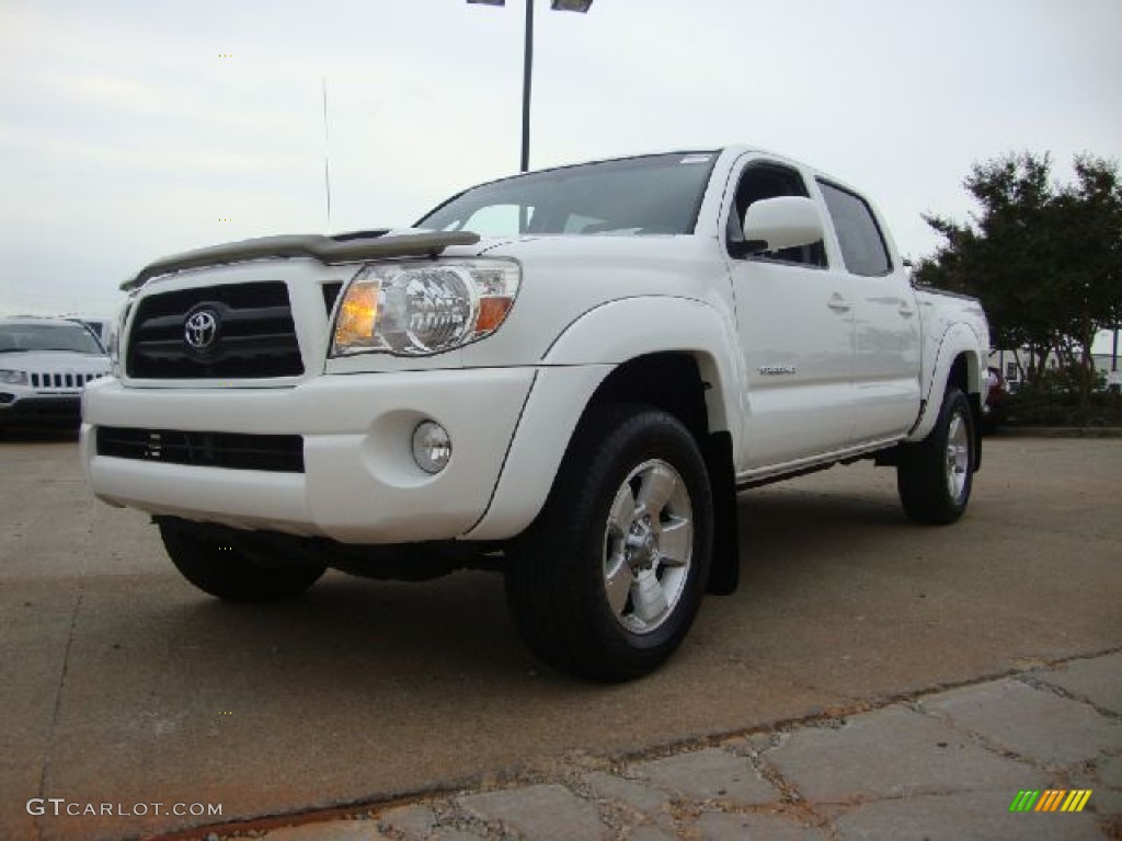 2008 Tacoma V6 TRD Sport Double Cab 4x4 - Super White / Graphite Gray photo #1