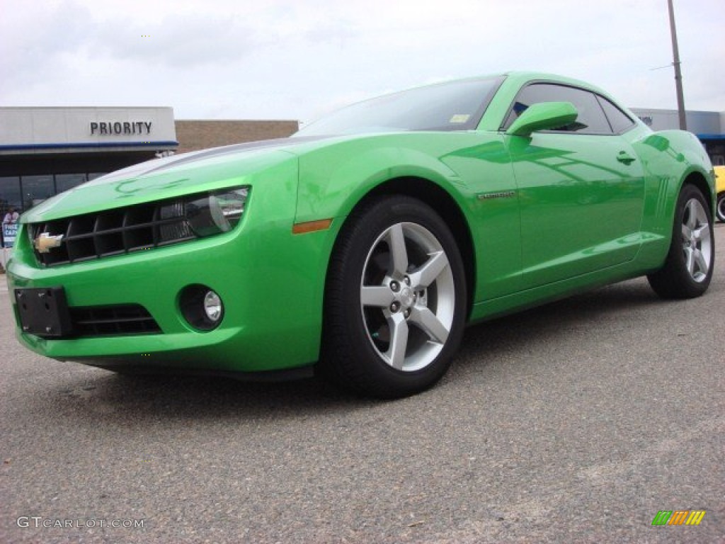 2010 Camaro LT Coupe - Synergy Green Metallic / Black photo #1