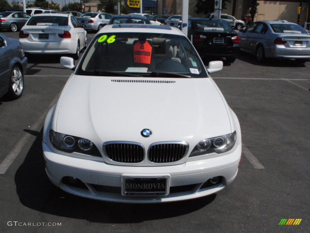 2006 3 Series 325i Coupe - Alpine White / Sand photo #2