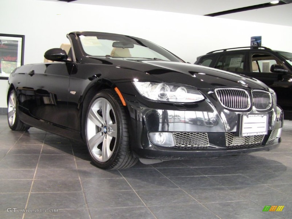 2009 3 Series 335i Convertible - Black Sapphire Metallic / Cream Beige Dakota Leather photo #3