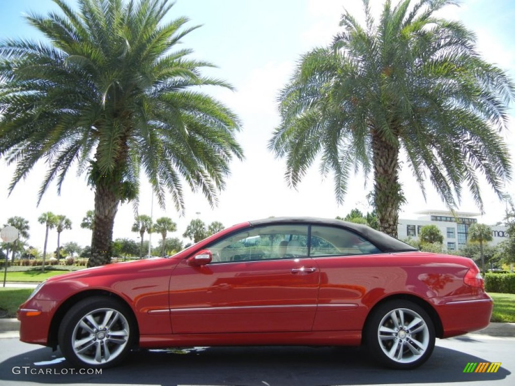 2008 CLK 350 Cabriolet - Mars Red / Stone photo #1