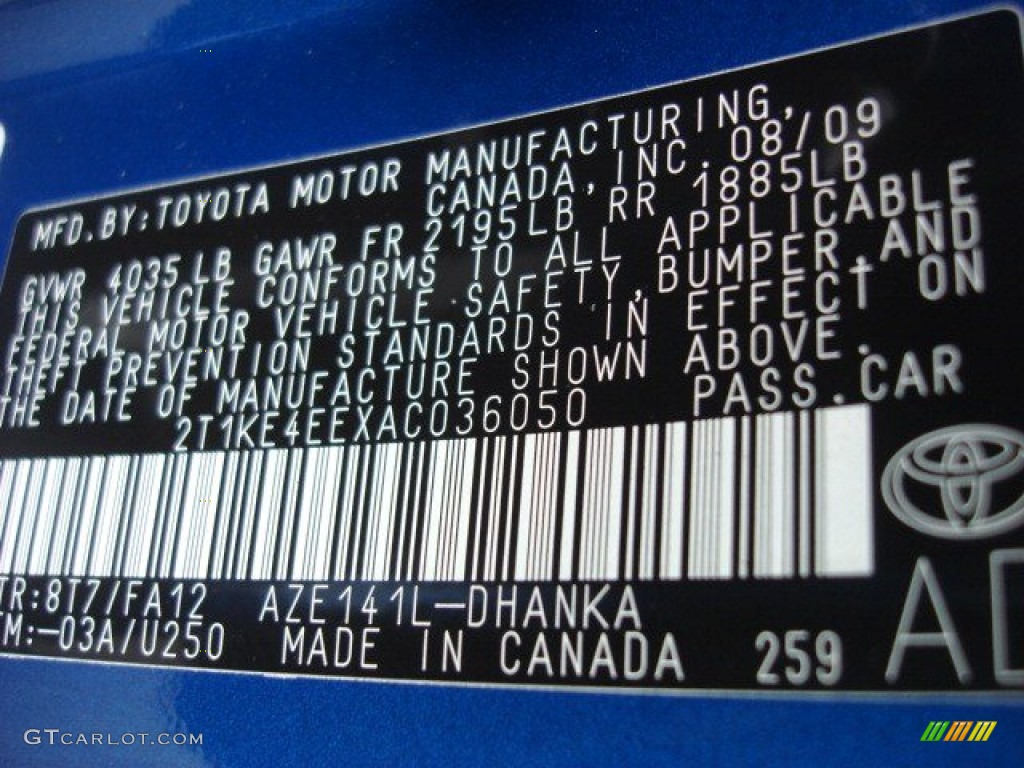 2010 Matrix Color Code 8T7 for Nautical Blue Metallic Photo #54396043