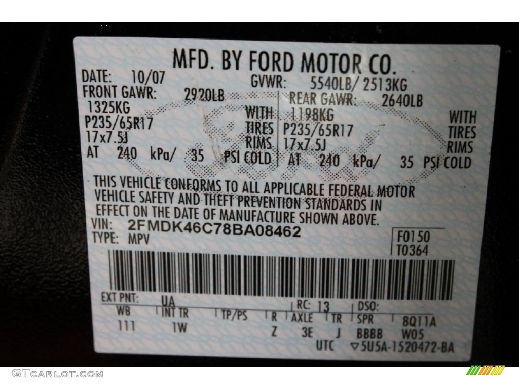 2008 Edge Color Code UA for Black Photo #54397288