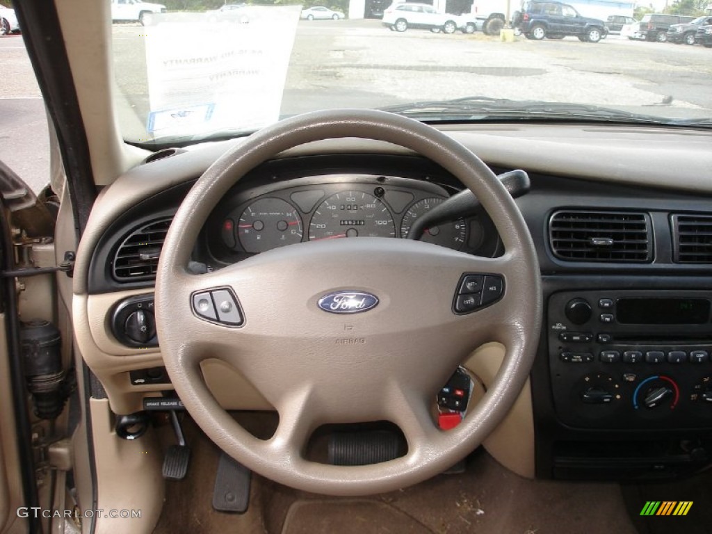 2002 Ford Taurus SES Medium Parchment Steering Wheel Photo #54397905