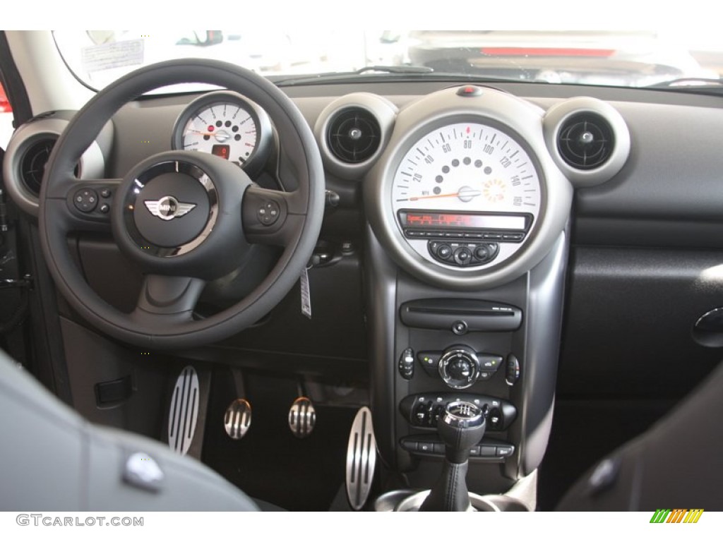2012 Mini Cooper S Countryman All4 AWD Gravity Carbon Black Leather Dashboard Photo #54400699