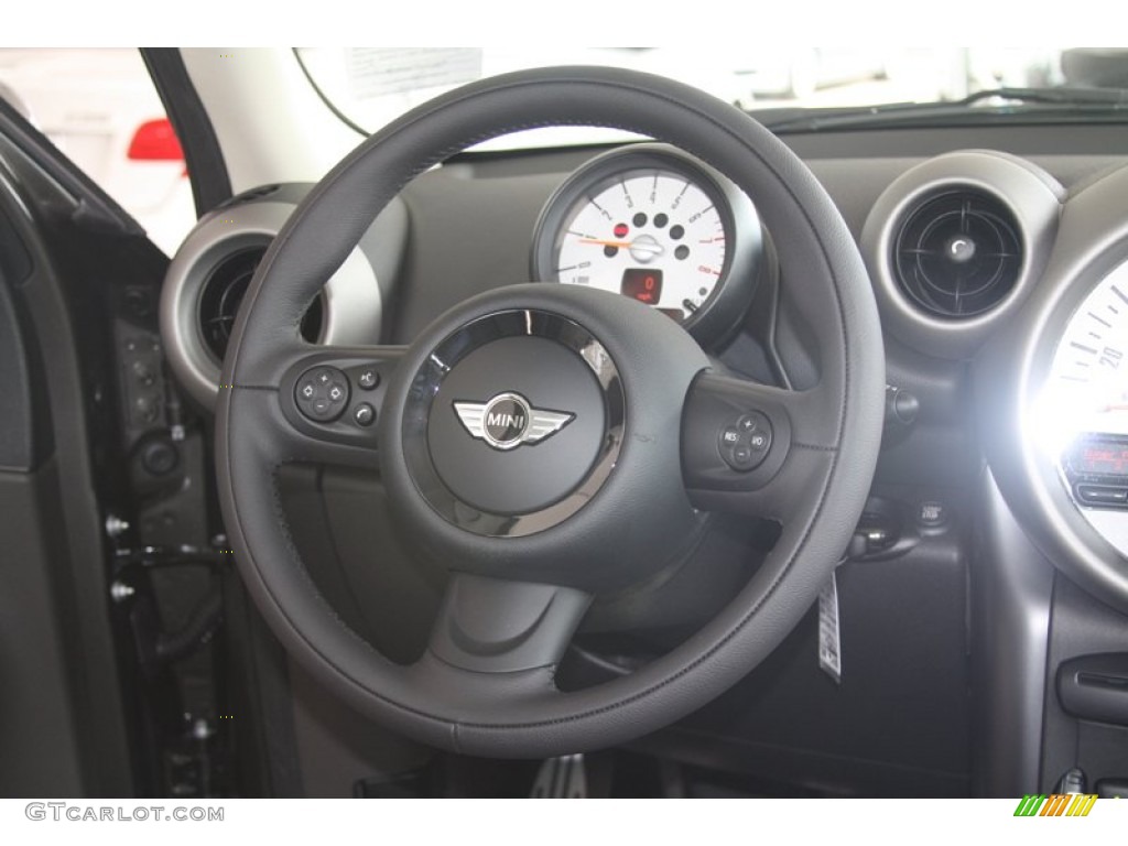 2012 Mini Cooper S Countryman All4 AWD Gravity Carbon Black Leather Steering Wheel Photo #54400708