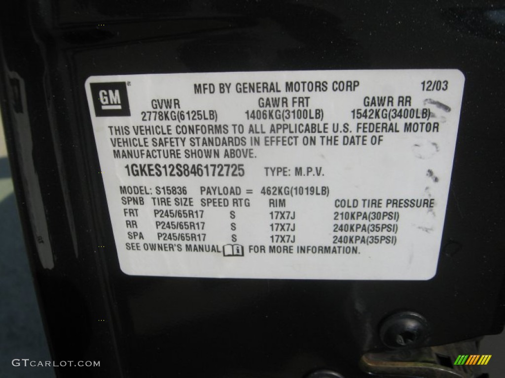 2004 Envoy XUV SLT - Carbon Metallic / Dark Pewter photo #28