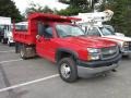 Victory Red 2004 Chevrolet Silverado 3500HD Regular Cab Chassis 4x4 Dump Truck Exterior