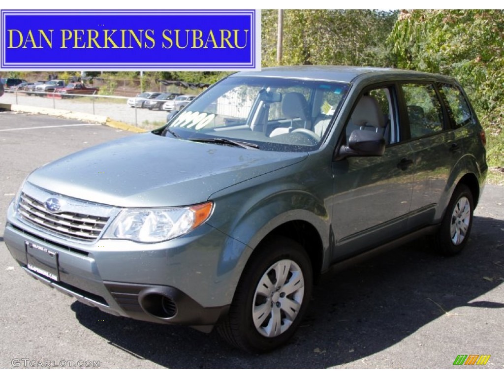 2009 Forester 2.5 X - Sage Green Metallic / Platinum photo #1