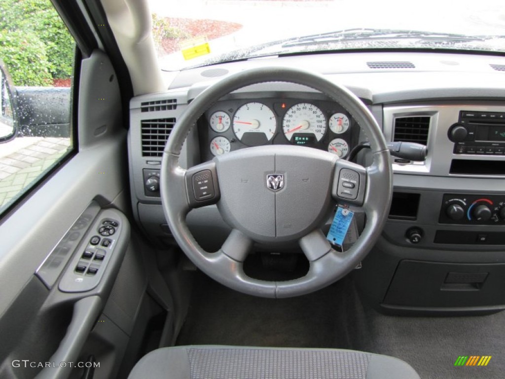 2007 Dodge Ram 3500 SLT Quad Cab Dually Medium Slate Gray Steering Wheel Photo #54407919