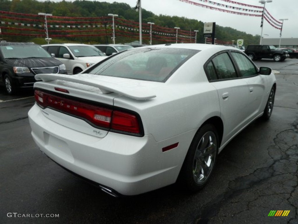 2012 Charger R/T Plus - Bright White / Black/Red photo #5