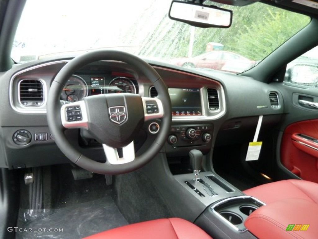 2012 Dodge Charger R/T Plus Black/Red Dashboard Photo #54408644