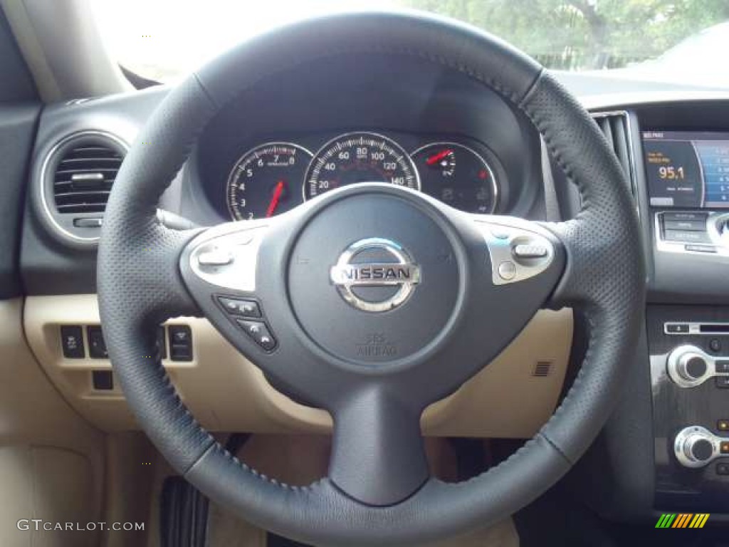 2012 Nissan Maxima 3.5 SV Cafe Latte Steering Wheel Photo #54409930