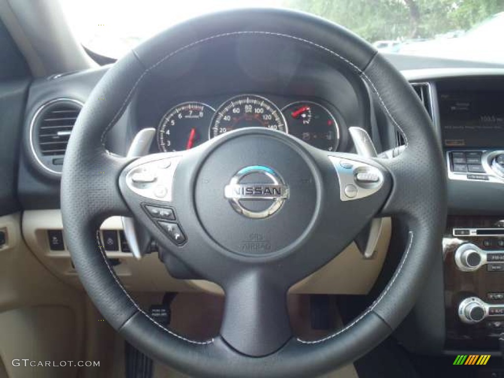 2012 Nissan Maxima 3.5 SV Sport Cafe Latte Steering Wheel Photo #54410263