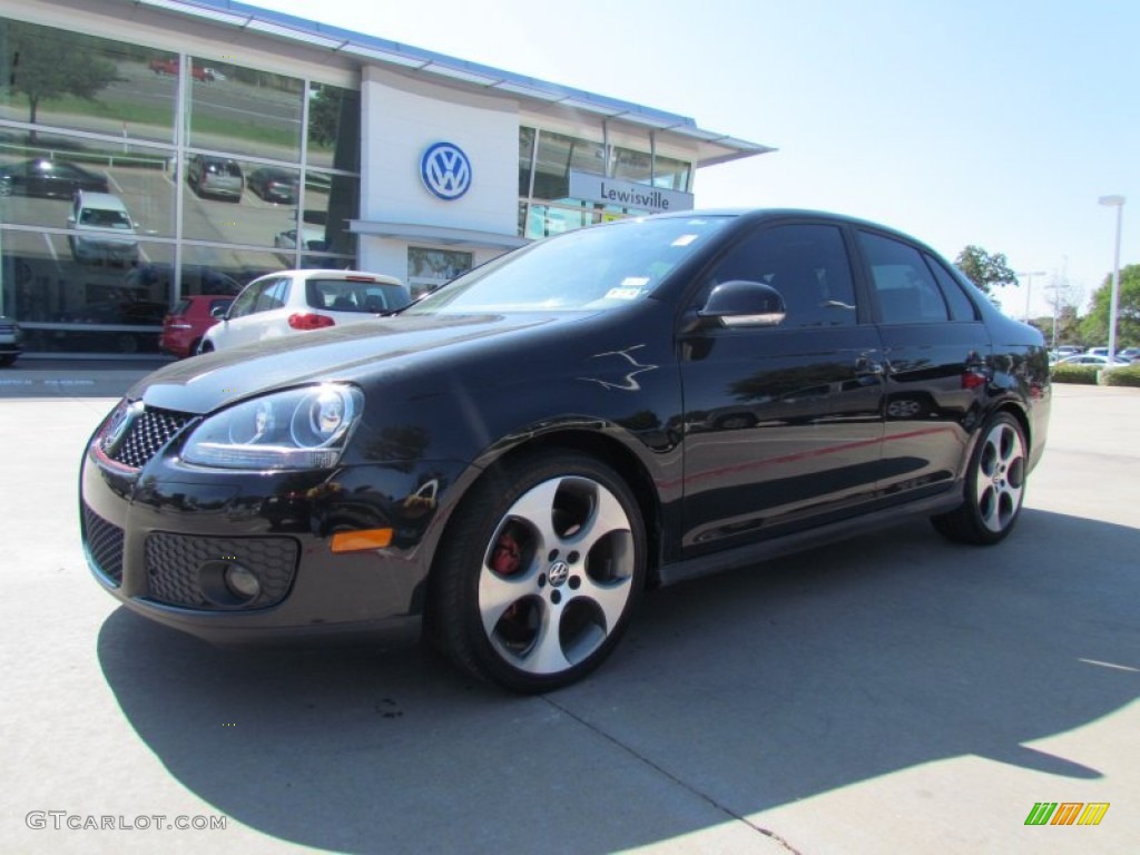 2008 GLI Sedan - Deep Black Metallic / Interlagos Plaid Cloth photo #1
