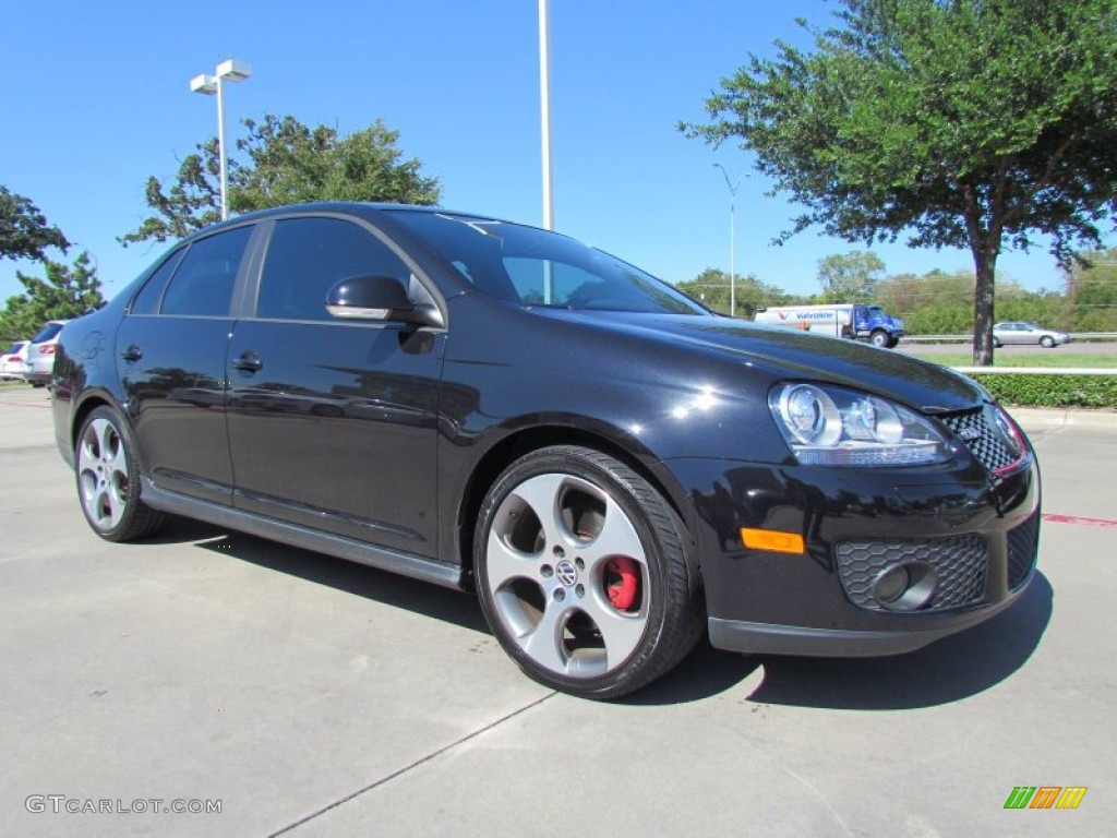 2008 GLI Sedan - Deep Black Metallic / Interlagos Plaid Cloth photo #7