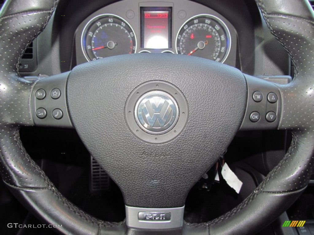 2008 Volkswagen GLI Sedan Interlagos Plaid Cloth Steering Wheel Photo #54411313