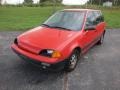 Bright Red 1990 Geo Metro LSi 4 Door Hatchback