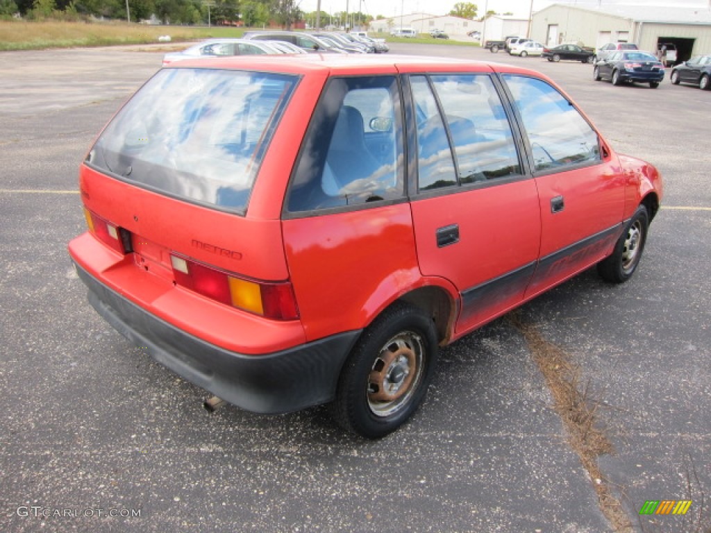 Bright Red 1990 Geo Metro LSi 4 Door Hatchback Exterior Photo #54412189