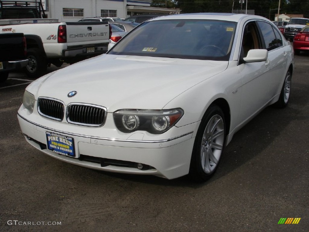 2003 7 Series 745Li Sedan - Alpine White / Dark Beige/Beige III photo #1