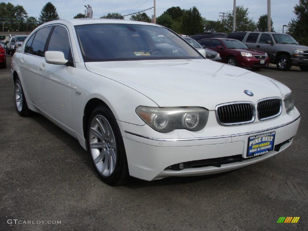 2003 7 Series 745Li Sedan - Alpine White / Dark Beige/Beige III photo #3