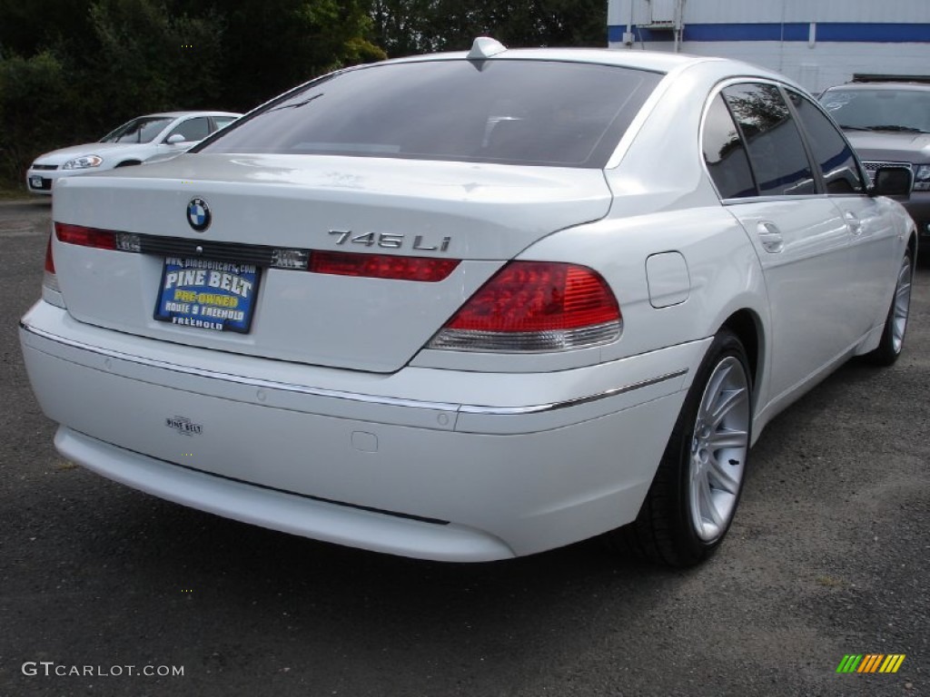 2003 7 Series 745Li Sedan - Alpine White / Dark Beige/Beige III photo #4