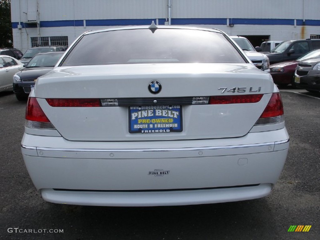 2003 7 Series 745Li Sedan - Alpine White / Dark Beige/Beige III photo #5