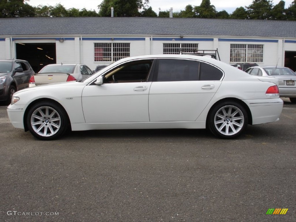 2003 7 Series 745Li Sedan - Alpine White / Dark Beige/Beige III photo #9