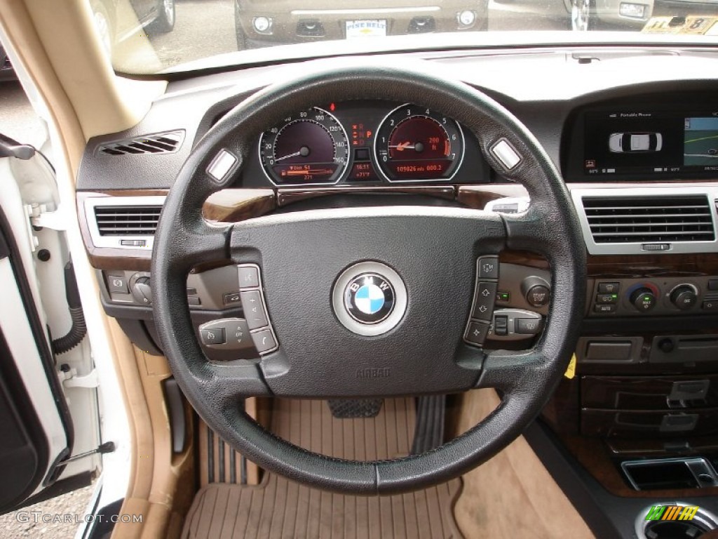 2003 7 Series 745Li Sedan - Alpine White / Dark Beige/Beige III photo #12