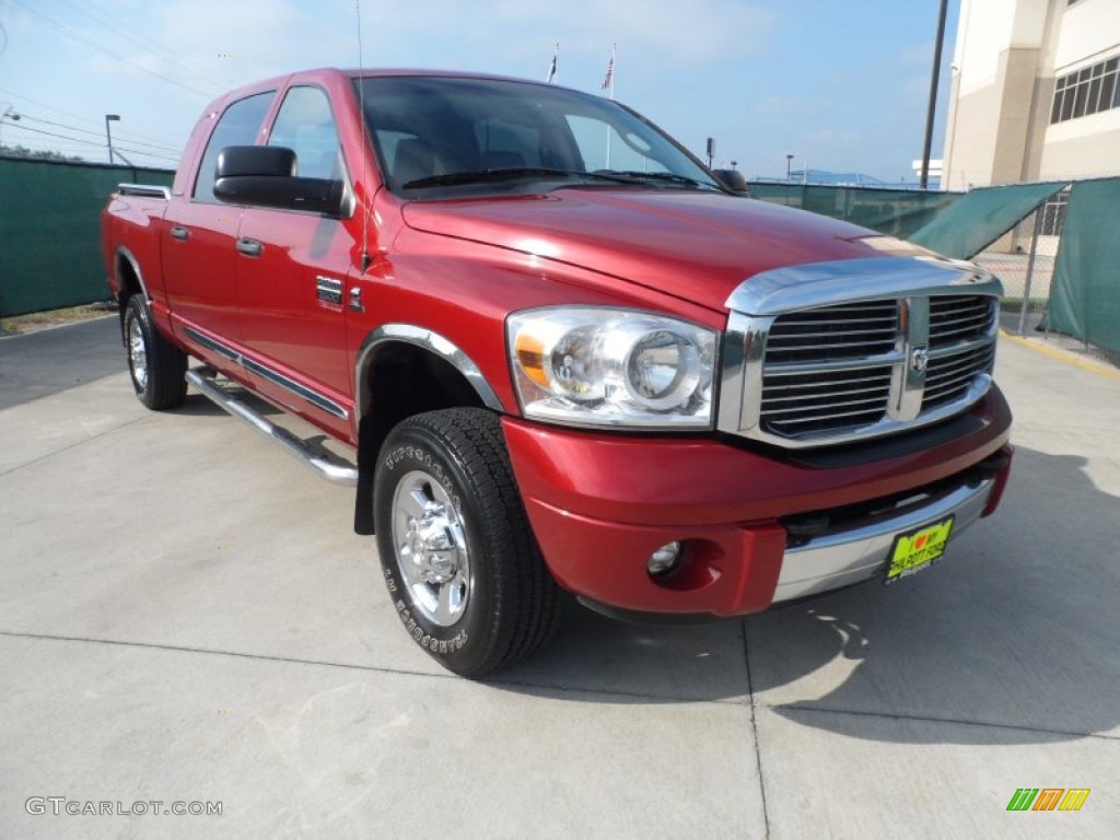 2007 Ram 2500 SLT Mega Cab 4x4 - Inferno Red Crystal Pearl / Khaki photo #1