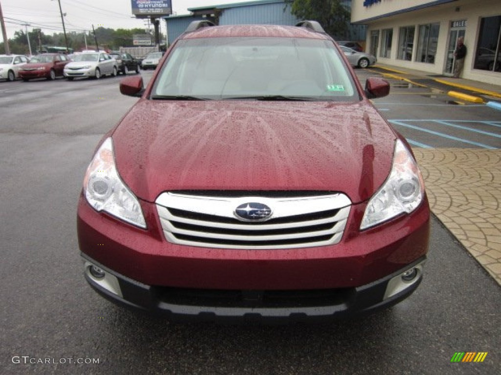 2011 Outback 2.5i Premium Wagon - Ruby Red Pearl / Warm Ivory photo #2