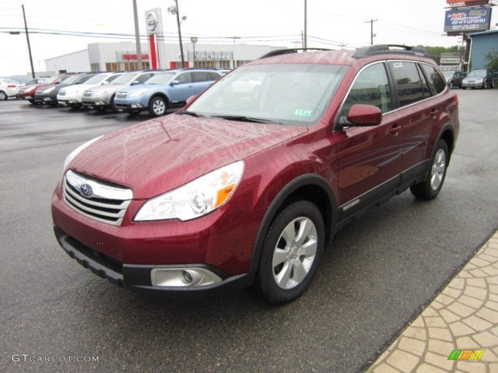 2011 Outback 2.5i Premium Wagon - Ruby Red Pearl / Warm Ivory photo #3
