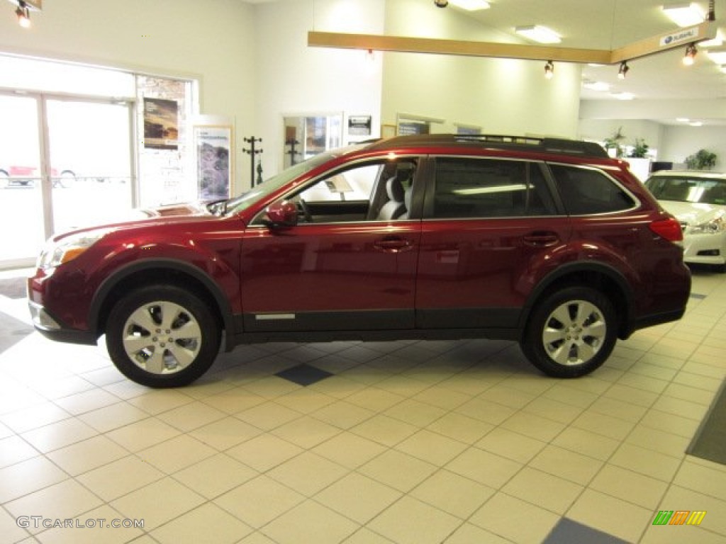 2011 Outback 2.5i Premium Wagon - Ruby Red Pearl / Warm Ivory photo #4