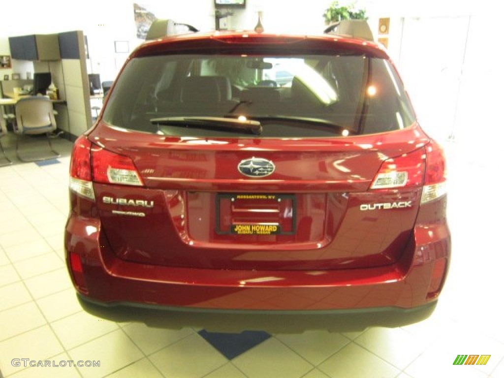 2011 Outback 2.5i Premium Wagon - Ruby Red Pearl / Warm Ivory photo #6