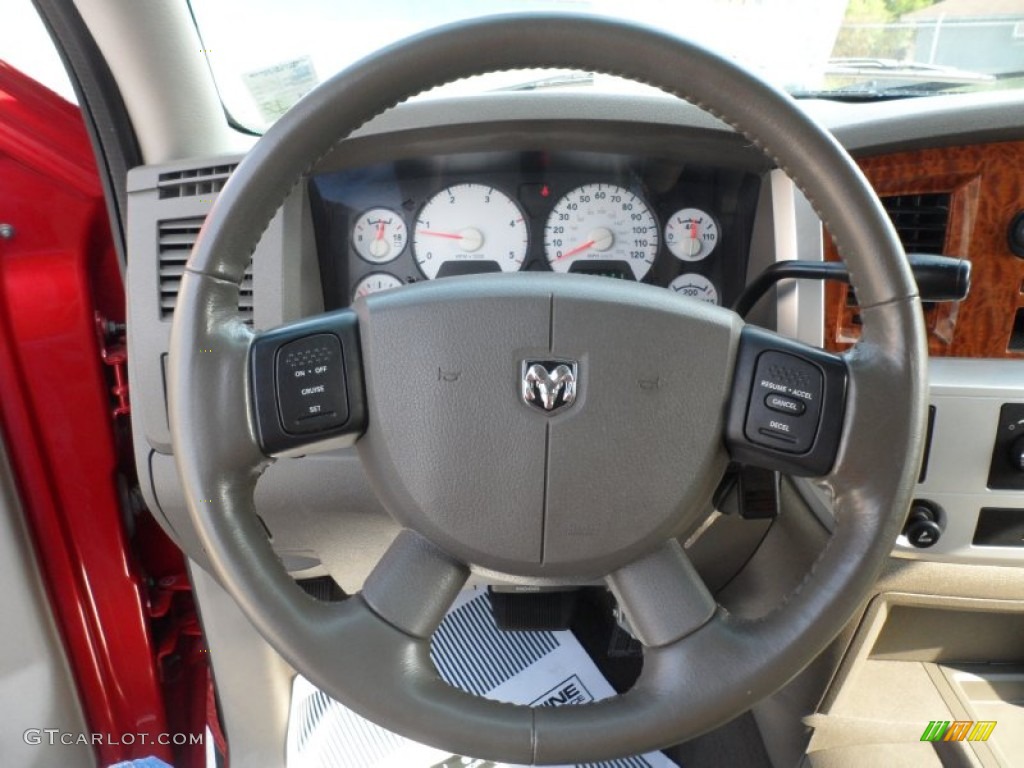 2007 Dodge Ram 2500 SLT Mega Cab 4x4 Khaki Steering Wheel Photo #54420984