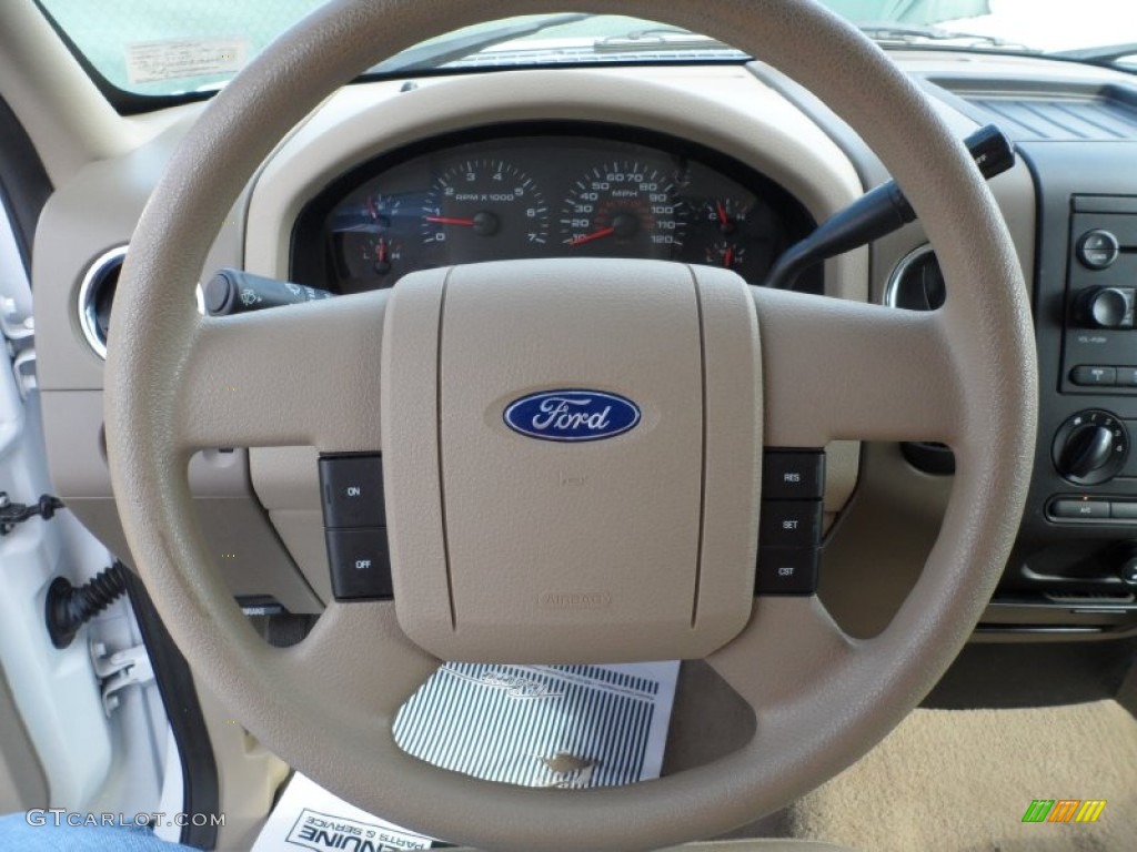 2006 Ford F150 XLT SuperCab Tan Steering Wheel Photo #54421374