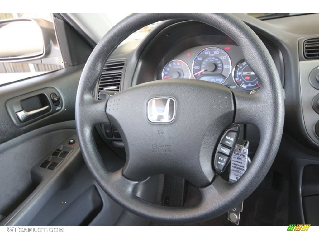 2005 Honda Civic Hybrid Sedan Gray Steering Wheel Photo #54422763
