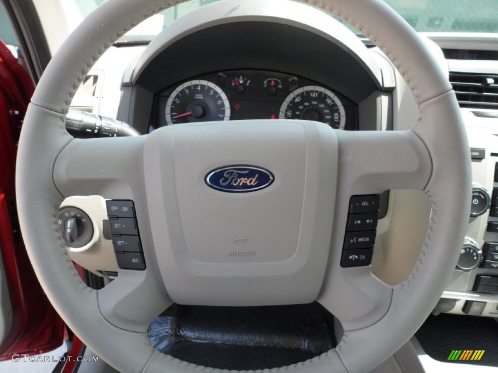 2012 Ford Escape XLT V6 Stone Steering Wheel Photo #54424020