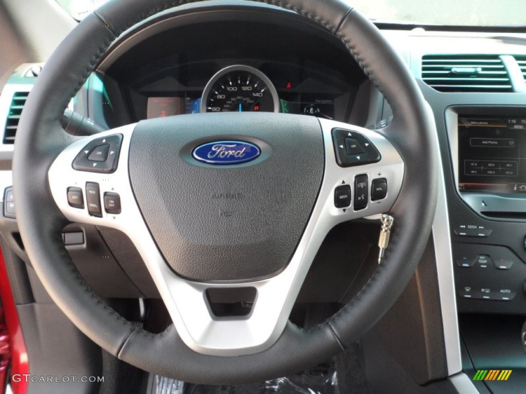 2012 Ford Explorer XLT Charcoal Black Steering Wheel Photo #54424366
