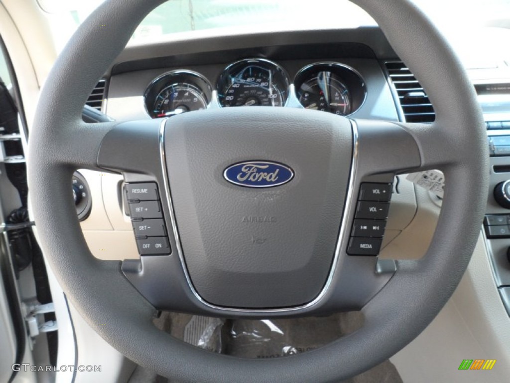 2012 Ford Taurus SE Light Stone Steering Wheel Photo #54425034