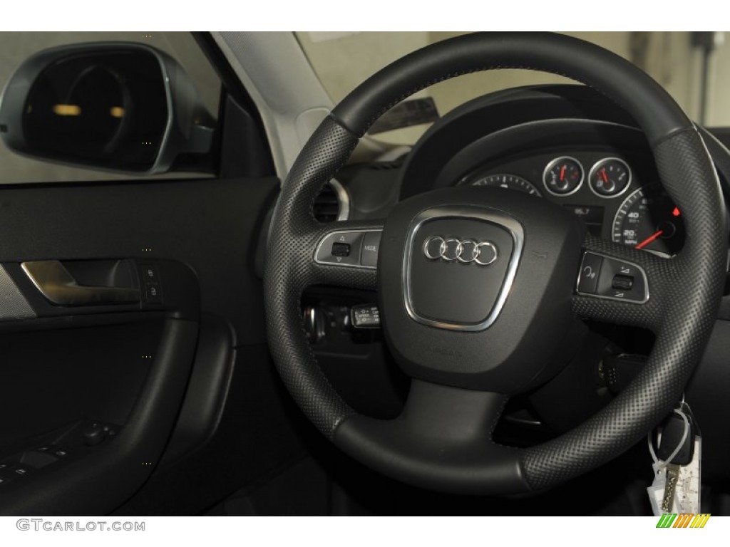 2010 Audi A3 2.0 TDI Black Steering Wheel Photo #54425442